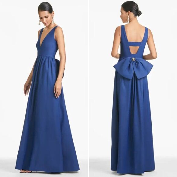 Sachin + Babi Dresses & Skirts - Sachin & Babi Womens Size 4 Katrina Blue Jeweled Bow Gown Long Maxi Dress‎ BHLDN